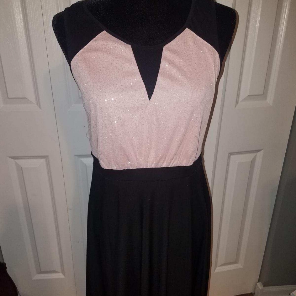 Pink and black dress